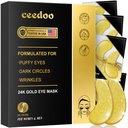 Eye Patches - 24 Pairs Gold Under Eye Mask for Puffy Eyes, Dark Circles, Eye Bag, Wrinkles, Collagen Eye Gels with Rejuvenating Treatment, Things for Women for Women