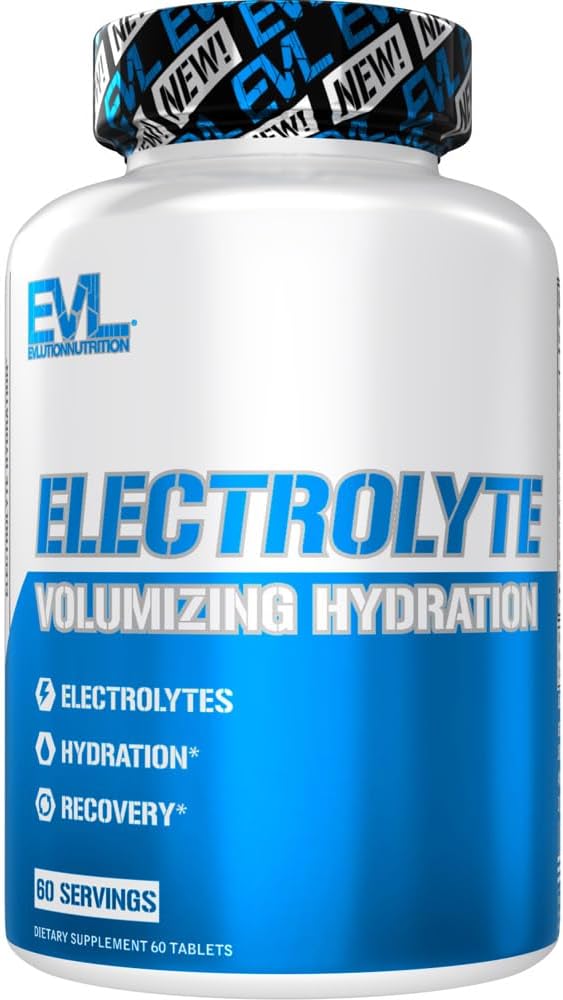 Διατροφή Evlution Volumizing Electrolyte Hydration Tablets - Rapid Rehydration Supplement - Recharge and Recover - Περιέχει 8 Ηλεκτρόλυτα Κλειδιού - Vegan, Gluten-free, και Keto Friendly - 60 Υπηρεσίες