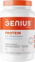 Genius Protein Powder, Vanilla - Διπλή ανάμειξη πρωτεϊνών με βελτιωμένη απομόνωση ορού γάλακτος & φυσικό λευκό αυγό για Lean Μυϊκό Κτίριο για άνδρες & γυναίκες - Grass-Fed Pre & Post Αντικατάσταση γεύματος Shake
