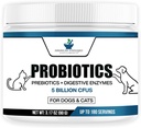 American Standard Supplements Probiyotiks for Dogs & Cats with Prebiyotiks & Digestive Enzymes, 5 Milyar CFU, 9 Strains, 3.17oz (90g), 180 Hizmet - Dog & Cat Probiyotiks for Gut Health & Digestion