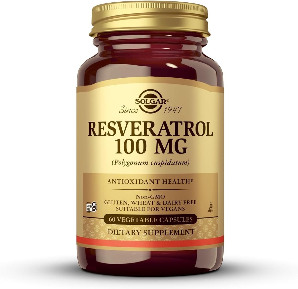 Solgar - Resveratrol 100 mg, 60 Sebze Kapsülleri
