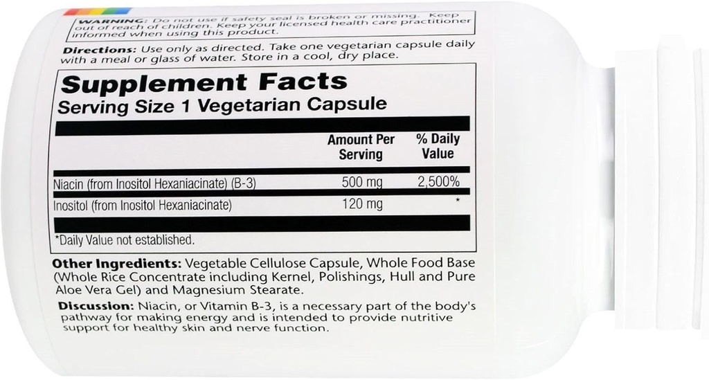 Solaray - No Flush Niacin, 500 mg, 100 kapsül