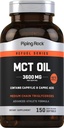 Piping Rock MCT Oil Softgel Capsules | 3600 mg | 150 Pills | Keto-Approved | Non-GMO, Gluten Free Supplement Supplement Supplement