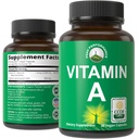 Certified Organic Vitamin A 5000 IU Supplement Capsules - High Potency Vitamins - for Adults, Men, Women, Kids - Made with Carrot Juice - Great for Immune, Skin, Eye Support - Non GMO, Vegan Pills