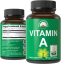 Certified Organic Vitamin A 5000 IU Supplement Capsules High Potency Vitamins. for Adults, Men, Women, Kids. Made with Organic Carrot Juice. Great for Immune, Skin, Eye Support. Non GMO, Vegan Pills