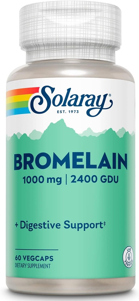 SOLARAY Bromelain Supplement, 1000 mg | 60 Kont
