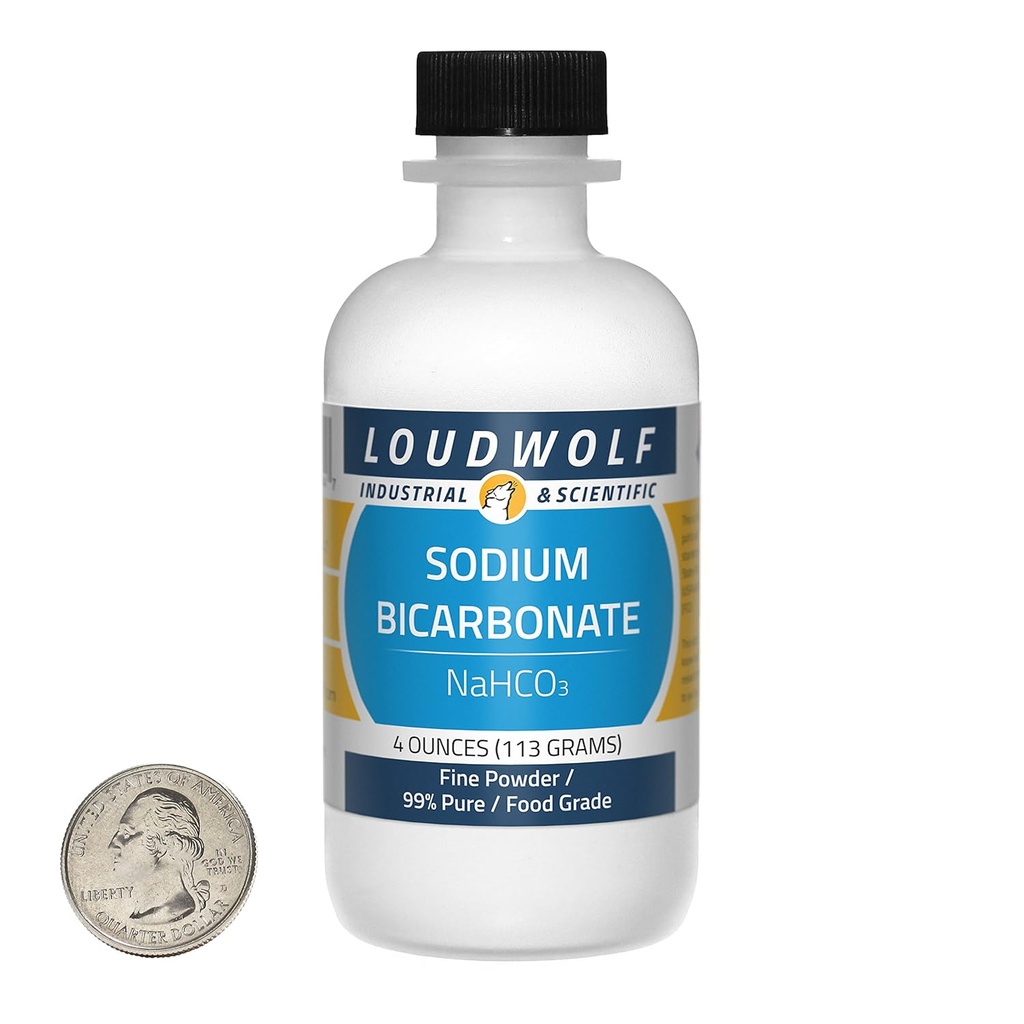 Sodium Bicarbonate/Fine Powder / 4 Ounces / 99+% Pure Food Grade