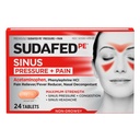 Sudafed PE Sinus Basınç + Ağrı Ölçüm Tabletleri, Maksimum Güç, Non-Drowsy, OTC Sinus Acil Ağrı Reliever & Phenylephrine HCl Nasal Decongestant, 24 ct