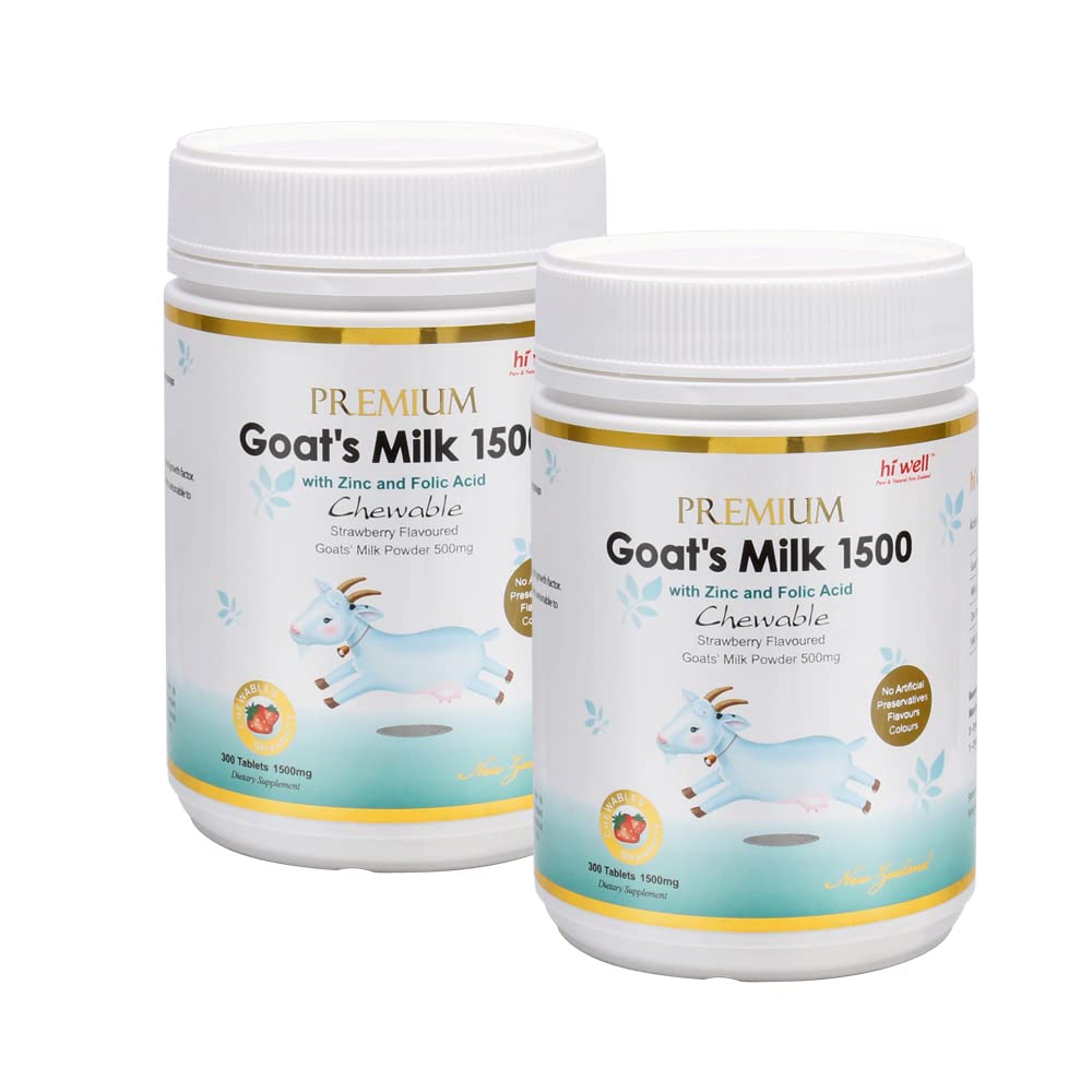 (Pack of 2) Hi Well Premium Goat'ın Süt 1500 300Tablets Strawberry