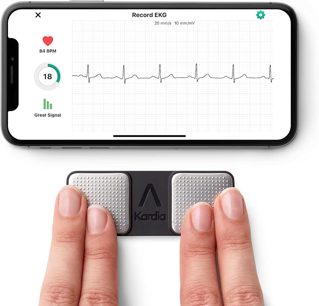 KardiaMobile 1-Lead Personal EKG Monitor – Home'da Rekor - AFib & Irregular Arrhythmias – 30 Saniyede Kolay Sonuçlar – Yararlı/En Akıllı telefonlar