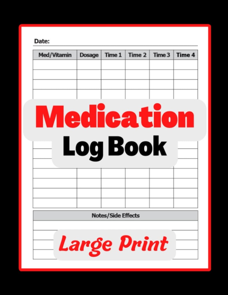 İlaç Giriş Kitabı: Basit Logbook To Record Medicines, Vitamins ve/veya Supplements Daily. Birden Çok Dos ve Side Etkileri. 8.5x11 Pill Seniors ve All Ages veya Hemşireler ve Caregivers için monitör.