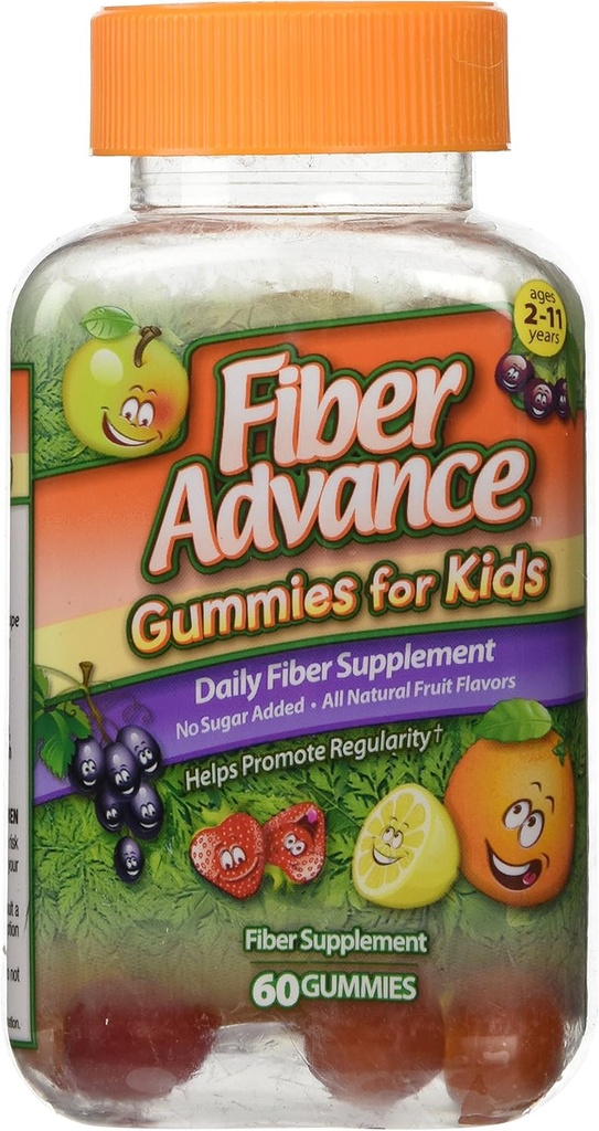 Fiber Advance Gummies For Kids Daily Fiber Supplement, 60 sayı