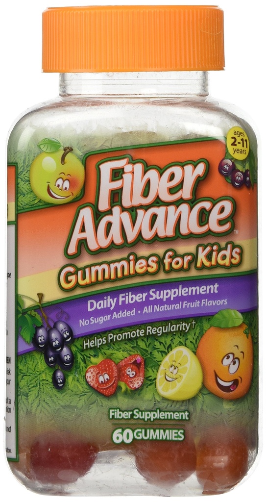 Fiber Advance Gummies For Kids Daily Fiber Supplement, 60 sayı