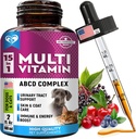 Cat & Dog Multivitamin Sıvı ile Glucosamine & Cranberry | 15 in 1 Health Supplements for Urinary Tract Kidney, Bladder, Hip & Ortak, Skin & Coat | Natural UTI Medicine Made in USA (60 ml)