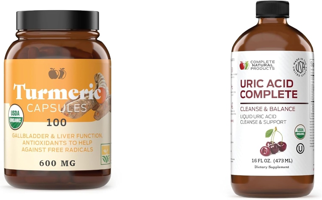 Doğal Ürünler Turmeric 100 Capsules & Uric Asit Tamam 16oz Log