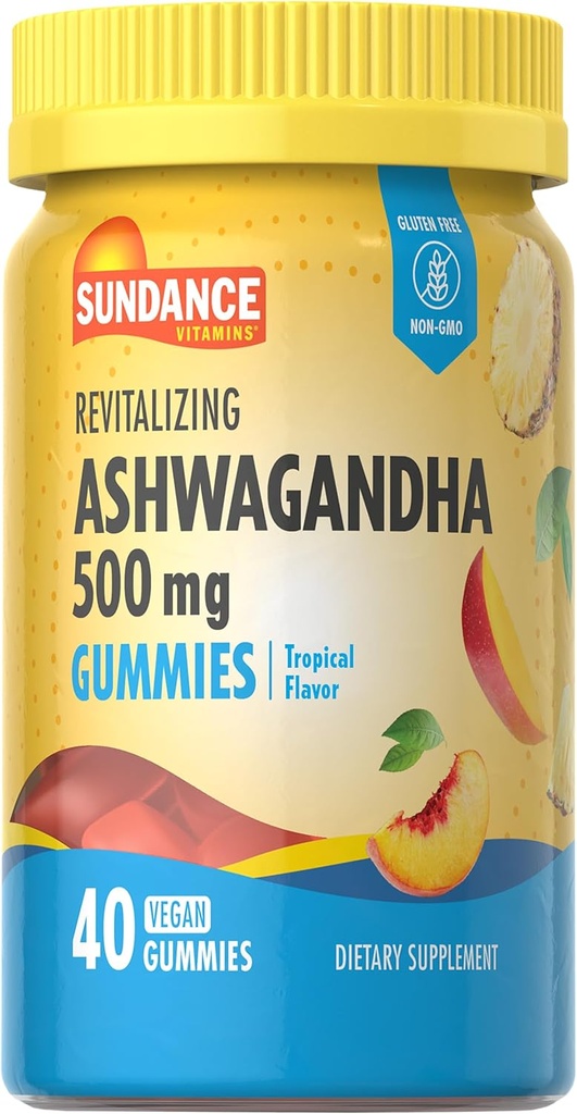 Sundance Ashwagandha Gummies | 500 mg | 40 Vegan Gummies | Vegan, Non-GMO ve Gluten Free Supplement Supplement Supplement
