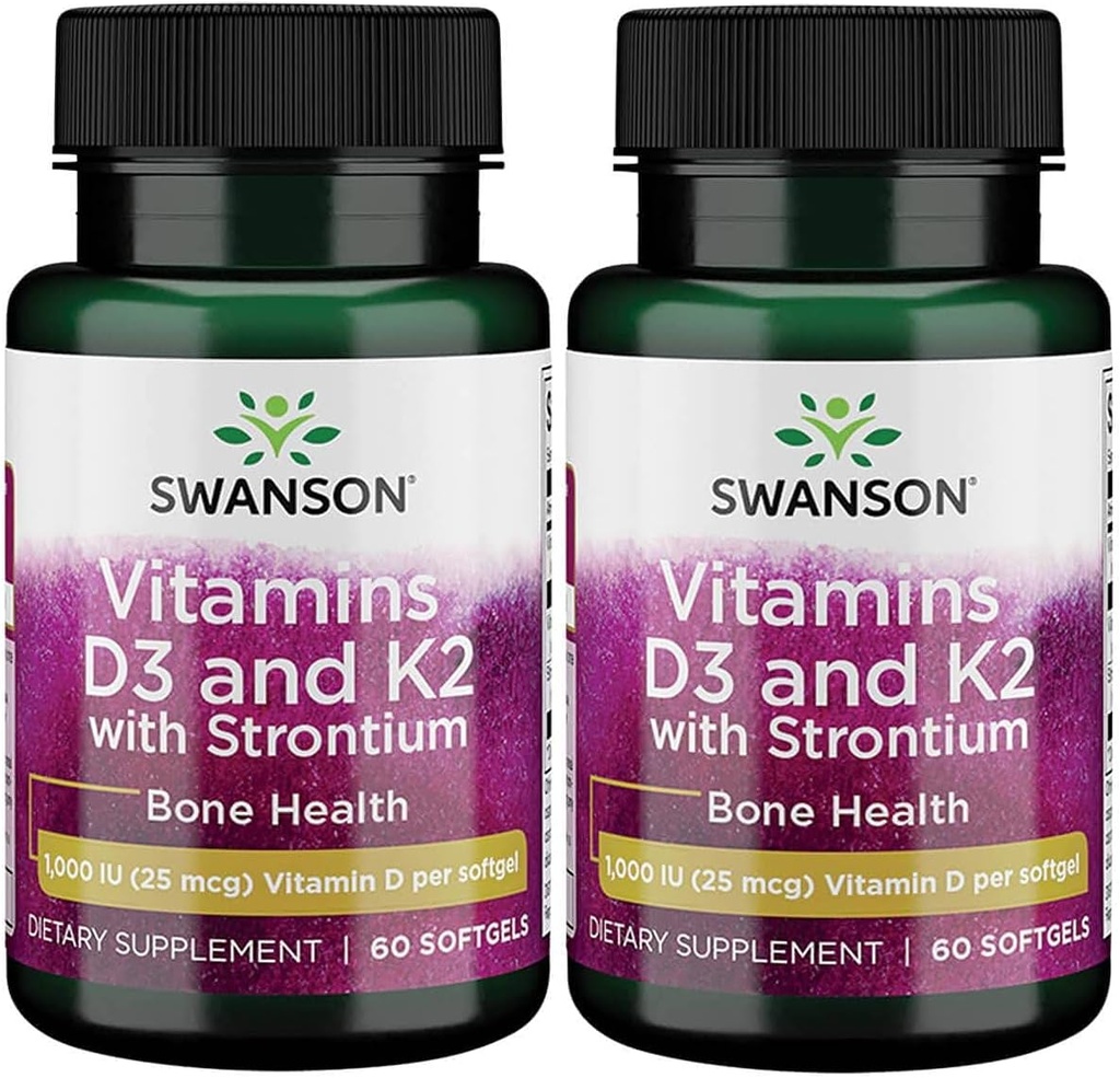 Swanson Strontium Kompleks D-3 & K-2 60 Sgels (2 Pack)