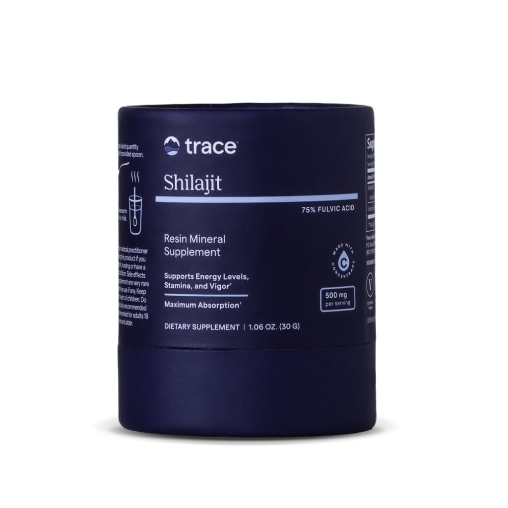 Trace Minerals Shilajit Resin 500mg - Συμπλήρωμα διατροφής για την υγεία του εγκεφάλου & Digestive - Συμπλήρωμα ορυκτών για την ενίσχυση ανοσοποιητική υγεία & καθημερινή ενέργεια - Formula με Fulvic Acid - 30g (περίπου 60 υπηρεσίες)