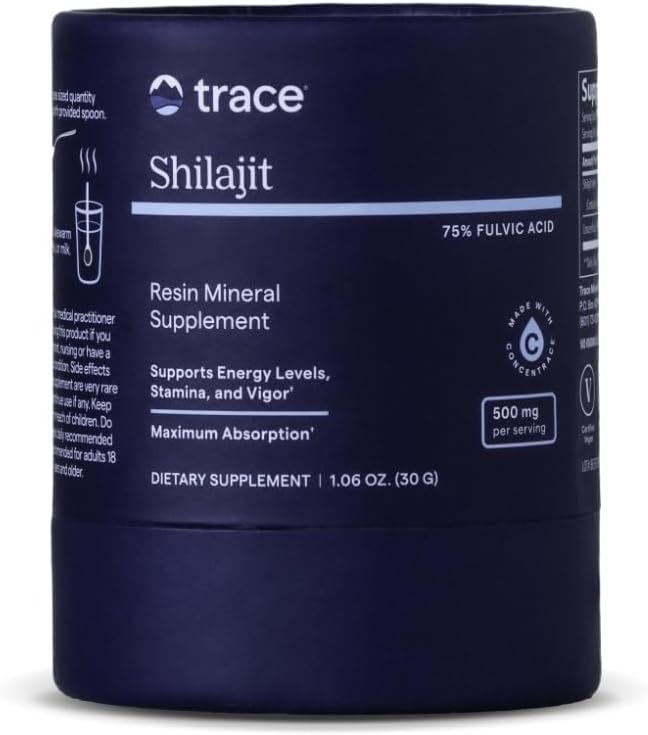 Trace Minerals Shilajitwear 500 mg - Beyin ve Digestive Health için Diyet Supplement - Mineral Supplement to Aid Immune Health & Daily Energy - Fulvic Acid ile Formula - 30g (yaklaşık 60 Hizmet)