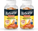 Airborne 750 mg Vitamin C Immune Support Supplement Gummies for Yetişkinler, Zesty Orange Flavor, Gluten Free Crafted Mix with Powerful Antioksis A C & E, 63 Gummies (2 Pack)