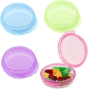 4 Adet Mini Pill Organize Edici Küçük Pill Box Cute Portable Pill Case for Pocket Purse Travel Storage Containers EarGraph Case Tıp Talepleri (Mavi +Pink +Purple+Green)
