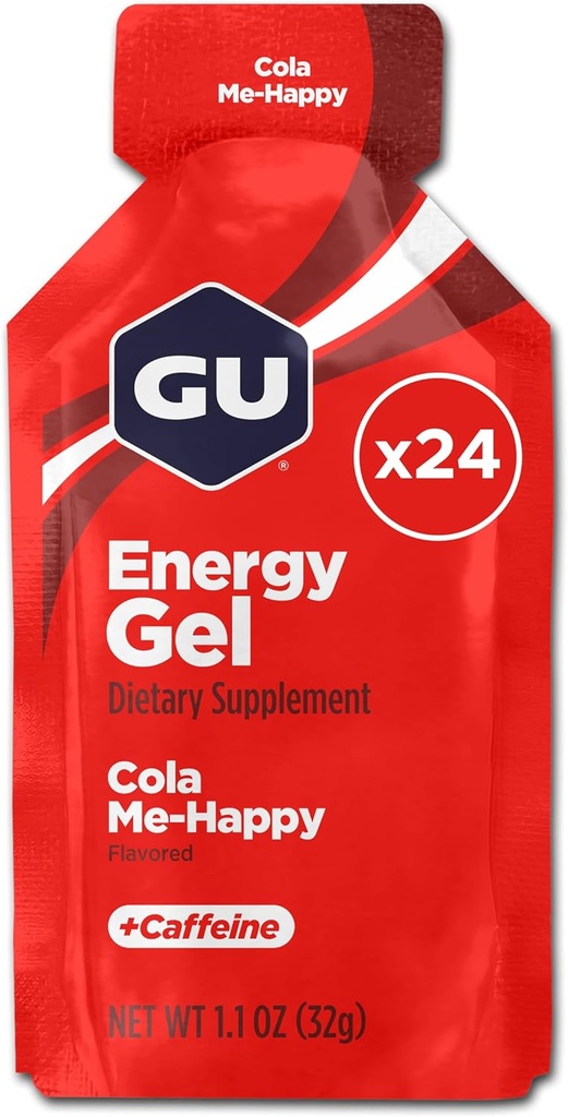 GU Energy Original Sports Nutrition Energy Gel, Vegan, Gluten-Free, Kosher ve Süt-Free On-Go Energy for Any Workout, 24Count, Cola Me-Happy