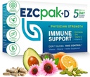 EZC Pak 5 Günlük Echinacea, Vitamin C, çinko & Vitamin D - Telsiz Immune Support Supplement for Yetişkinler - Destekler Immunity, Easy Travel-Size Tamam Paketi