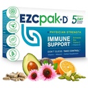 EZC Pak 5 Günlük Echinacea, Vitamin C, çinko & Vitamin D - Telsiz Immune Support Supplement for Yetişkinler - Destekler Immunity, Easy Travel-Size Tamam Paketi
