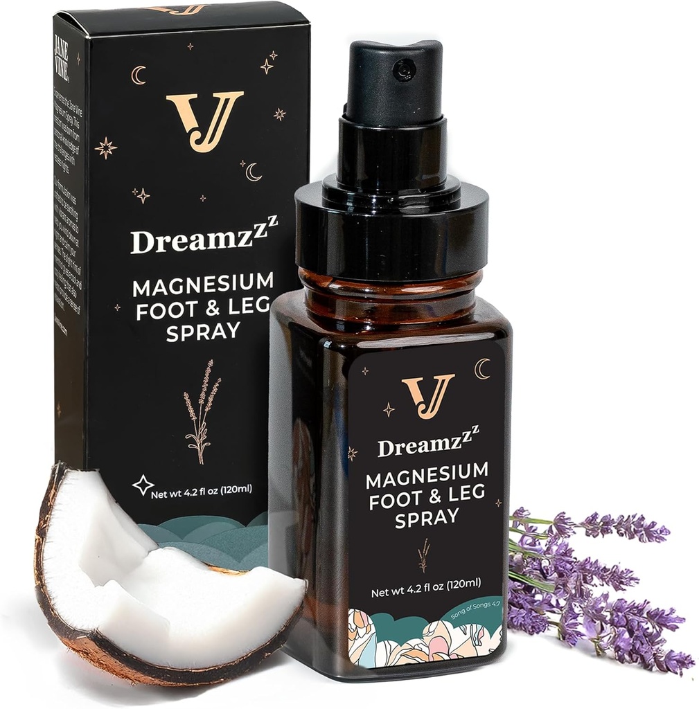 Ayaklar ve Uyku için Dreamzzz Magnezyum spreyi - Lavender & Coconut Oil ile Formula Magnezyum Yağı - Kadınlar için Topical Magnezyum Vücut Ayakları ve Çekilişleri - 4.2 ozzz