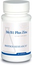 Biotics Research B6 B1 Plus Zinc Supplies Active Forms of B Vitamins, 5mg of Highly bioavailable Form of zinc, Aids in Activity of Over 300 Different zinc Dependent enzymes 90 Capsules