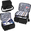 Çift Katmanlar Tıp Bag, Lockable Rollss ile Boşaltma Pill Şişe Organizer'ı izole ettiğimle birlikte, Gezi Hekimliği Pill Şişeleri için Yumuşak Omuzlar ile Organize Edici