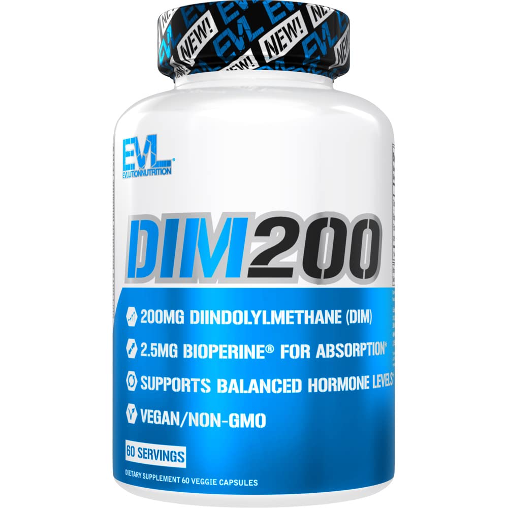 EVL Diindolylmethane Supplement for Men - Advanced DIM 200mg με Dim Plus Bioperine για ενισχυμένη απορρόφηση - Vegan Non-GMO Hormone Balance Supplement for Enhanced Energy Mood and Performance