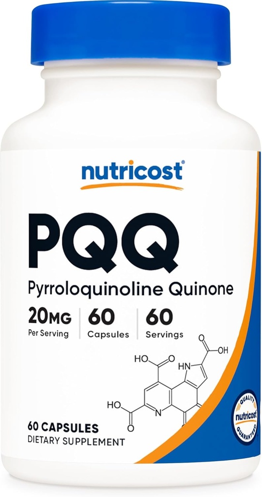 Nutricost PQ (Pyrroloquinoline Quinone) 20 mg, 60 Capsules - Vegetarian Capsules, Non-GMO, Gluten Free Free