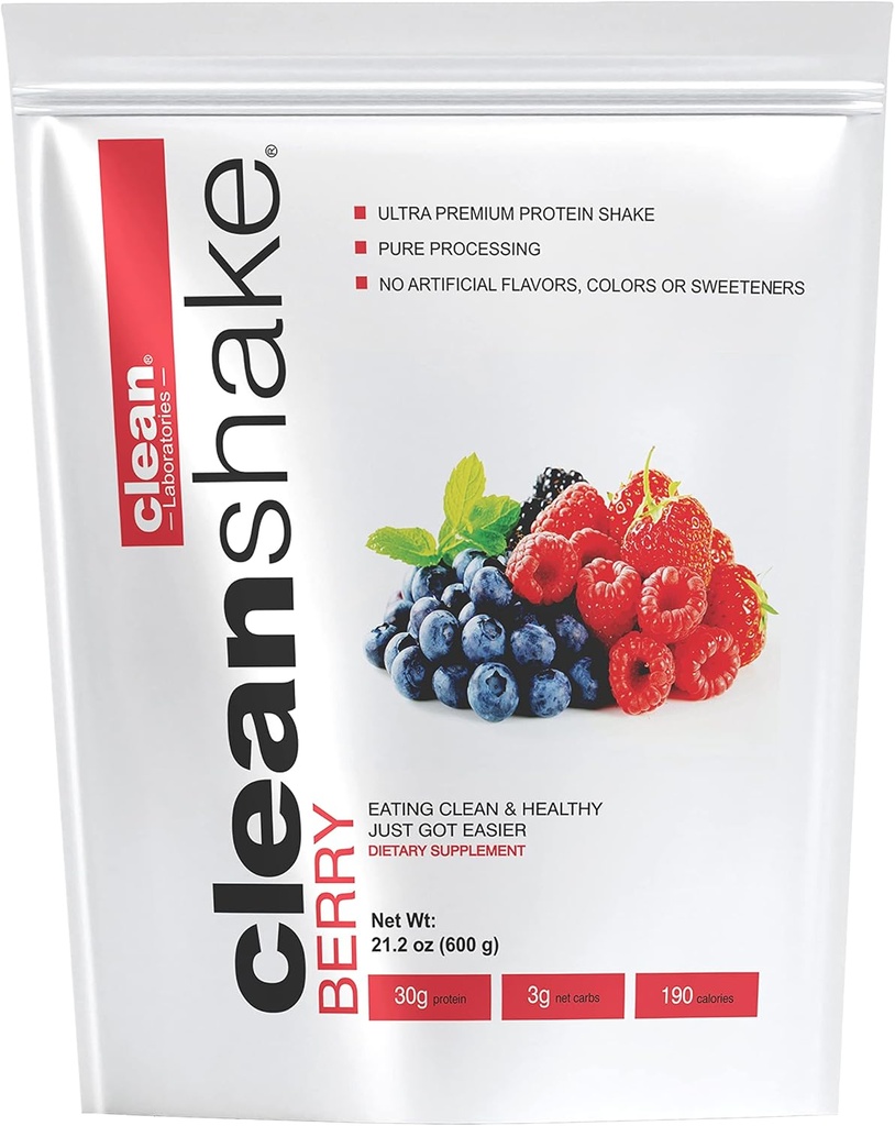 CleanShake Ultra-Premium Protein Shake. 21 Organik Malzemeler, 23 Vitamin ve Mineral ve Non-GMO ve rGBH-Free Grass Fed Whey proteini ile Temiz Protein Toz Shake. Bilgilendirilmiş Protein Onaylı
