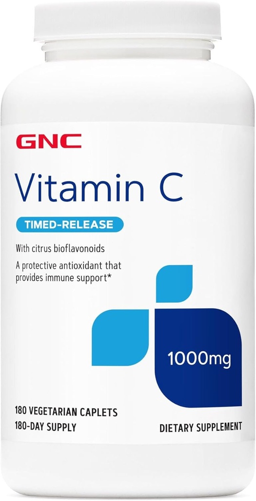 GNC Vitamin C 1000 Bioflavonoids ve Rose Hips Timed release 180 Tablets