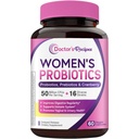 Doctor's Recipes Women’s Probiotic, 60 Caps 50 Δισεκατομμύρια CFU 16 Strains, with Organic Cranberry, Digestive Immune Vaginal & Urinary Health, Rafium Stable, Delayed Release, No Soy Glutten Dairy