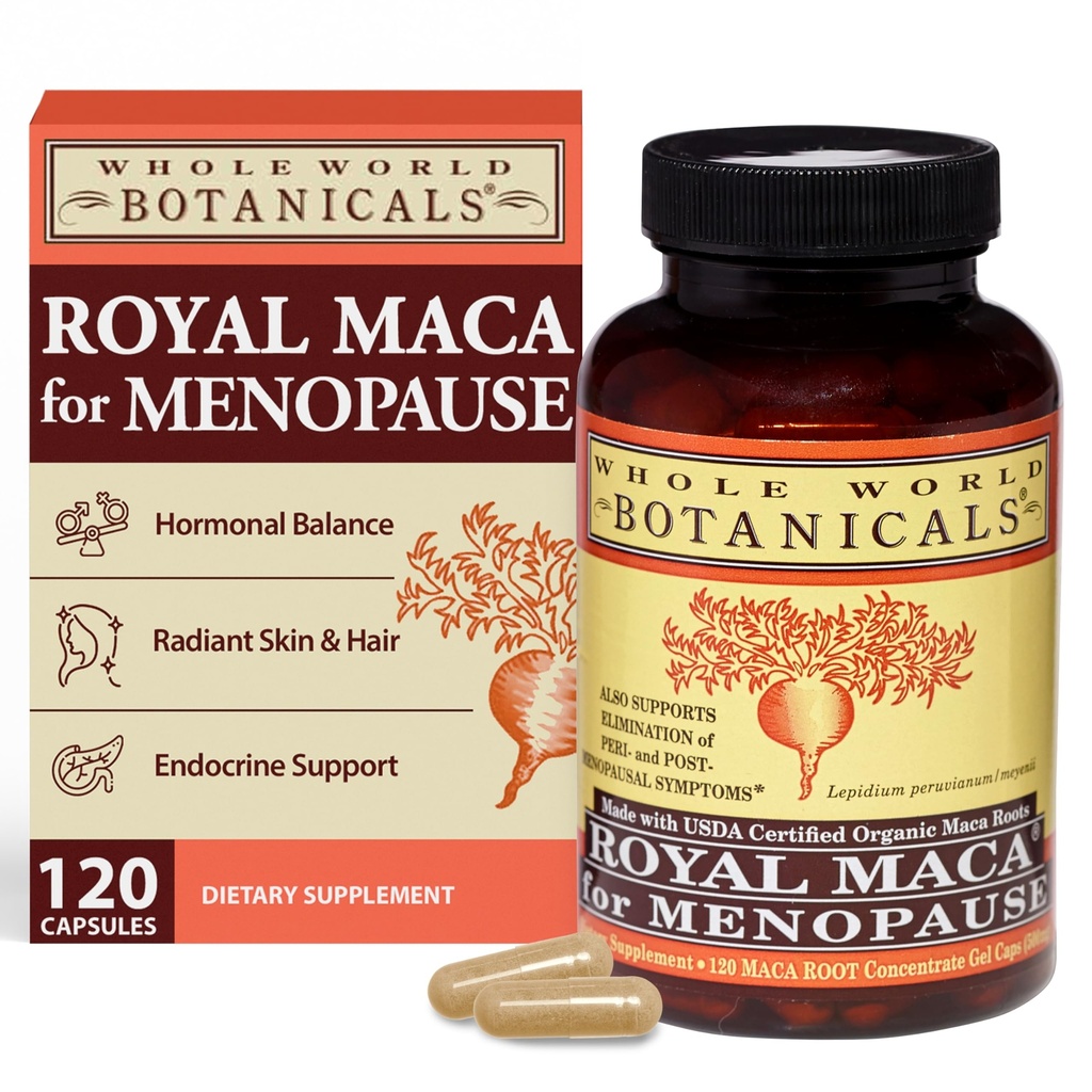 WHOLE DÜNYA BOTANICALS Royal Maca For Menopause, 120 CT