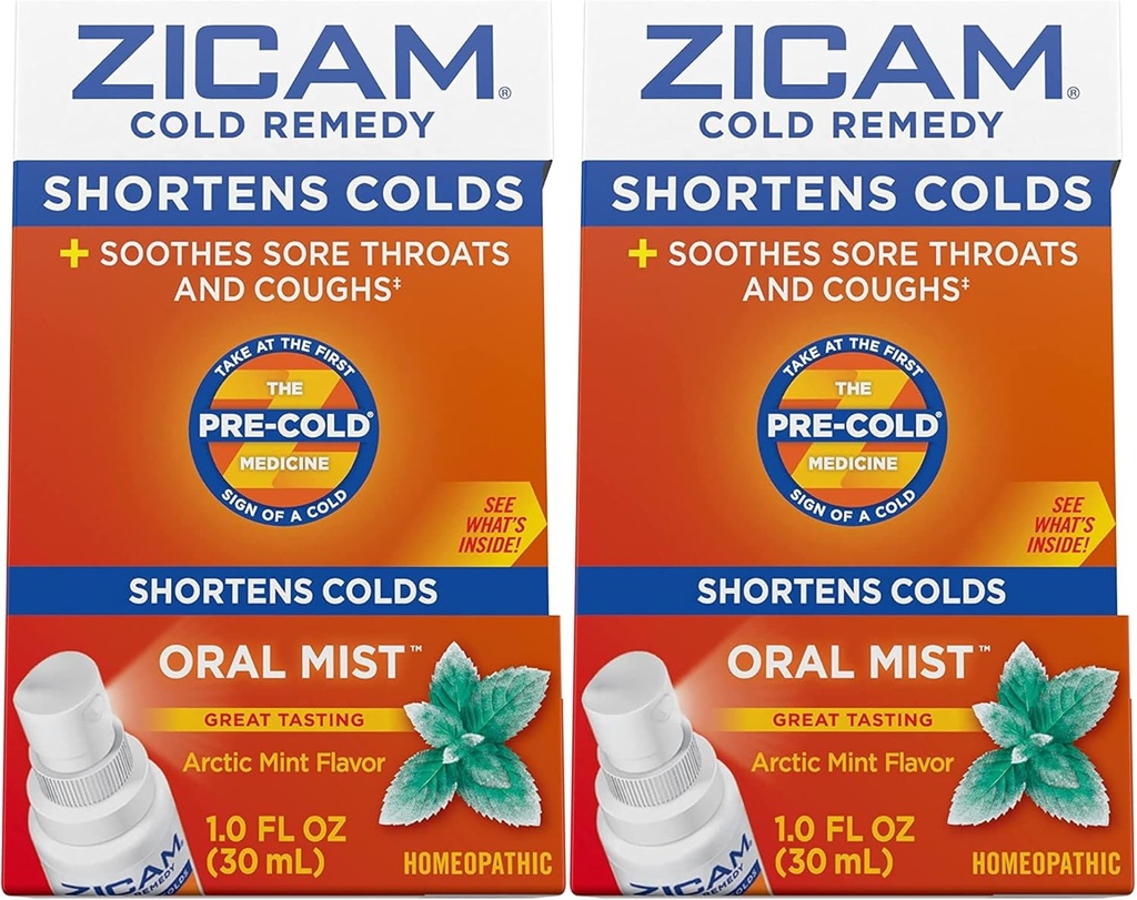 Zicam Cold Remedy çinko Arctic Mint Oral Mist, 1 Ounce (Pack of 2)