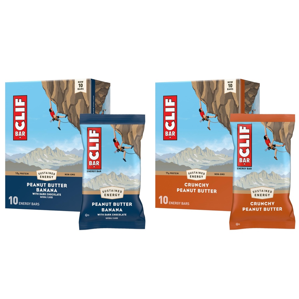 KAMP - Enerji Protein Barları - Crunchy Peanut Butter ve Peanut Butter Banana ile Dark Chocolate - Çeşitli Paket - Organik Oats ile Yap - Enerji Barlar - Non-GMO - (20 Pack)