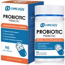 OMOGS Probiyotiks 120 Milyar CFUs 18 Strains, 3 Prebiyotiks & Digestive Enzymes, Helps Digestive, Gut Health, Immune, Supports Occasional Constipation, Diarrhea & Gas - for Women & Men, 60 Capsules