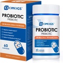 OMOGS Probiyotiks 120 Milyar CFUs 18 Strains, 3 Prebiyotiks & Digestive Enzymes, Helps Digestive, Gut Health, Immune, Supports Occasional Constipation, Diarrhea & Gas - for Women & Men, 60 Capsules