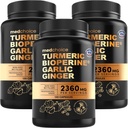 4-in-1 Turmeric and Pack Supplements with BioPerine – 2360 mg Turmeric Ginger Root Capsules with, – High Potency Herbal Mix (120 ct, Pack of 3)