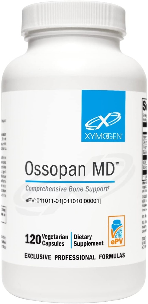 XYMOGEN Ossopan MD - Bone Strength + Bone Health - Mikrokristal Hidroxyapatite, Phosphorus, Vitamin D3 ve Magnezyum Malate (120 Capsules) ile takviye