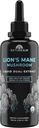 Naturealm Lion's Mane Mushroom Liquid Tincture Supplement – Focus, Memory & Brain Health, Vegan, Non-GMO – Organik Meyveler, 2 Ay Supply Supply
