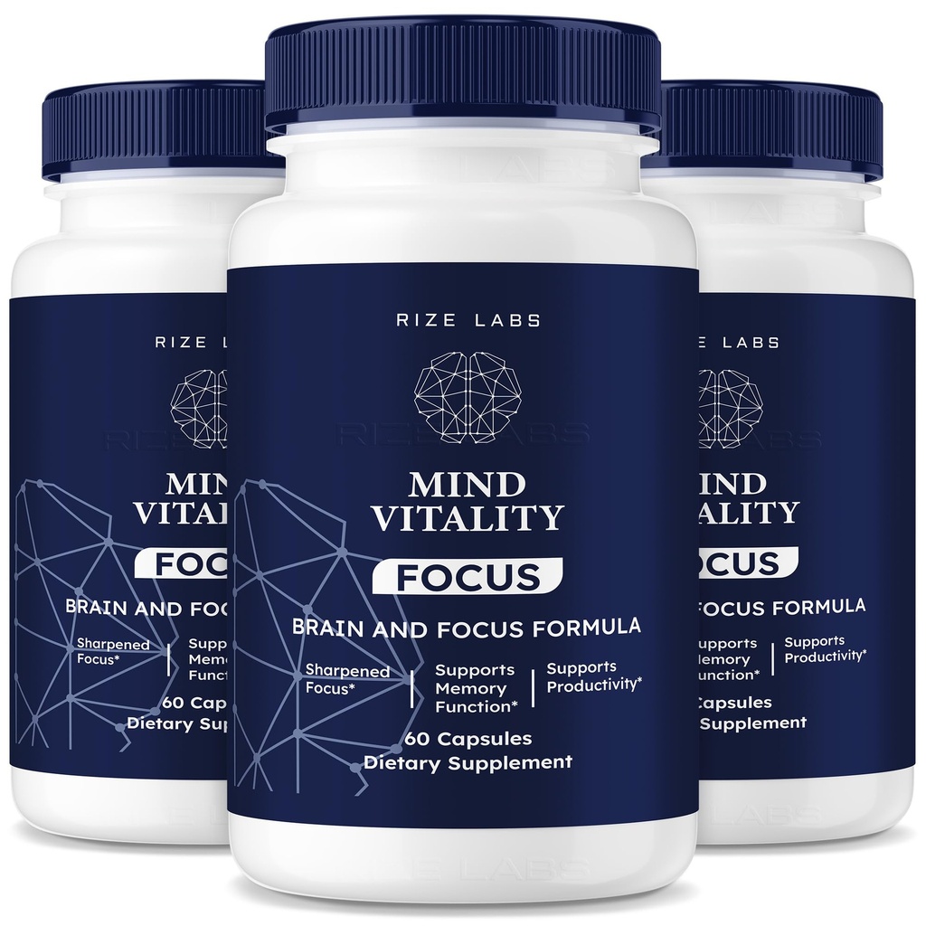 rize labs Mind Vitality Focus Brain Supplement, Mind Vitality to Boost Focus and Concentration & Αποφύγετε Mid-Afteron Fatigue, Mind Vitality Advanced Formula Reviews (180 Κάψουλες) (Pack of 3)