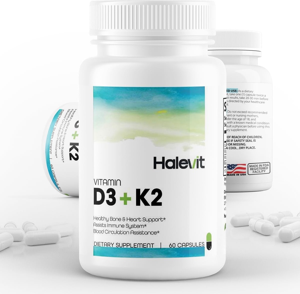 BioPerine ile D3+K2 | Üçüncü Parti Test Edildi | 5000 Optimaldis Aborpsiyon | 100 mcg of Vitamin K2 | Swallow | Immune Health Support + Bag