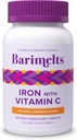 Barimelts Iron with Vitamin C, 90 δισκία ταχείας διάλυσης (1- Μήνας προσφοράς), συμπλήρωμα σιδήρου χωρίς ζάχαρη για τις γυναίκες, φυσικό πορτοκαλί άρωμα