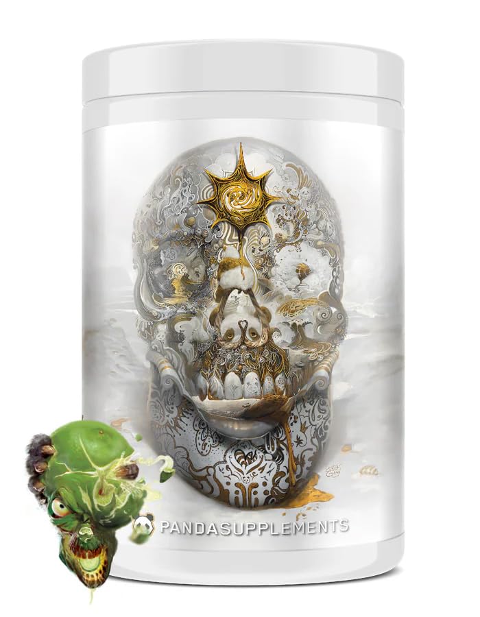 Yeraltı Bio Labs /Panda Supps Skull Nootropic Pre Workout,3 Caffeine Sources for Tunnel Vision Focus, Massive Pumps, Unparalled Energy (40 Scoops) (Cranial Smash) (Lemon Lime Reneer)