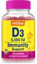 WellEvet D3 5000 IU (125 mcg) Ekstra Strenght Gummies - Bone Health, Immune Branson, Bone and Teeth Support -Non GMO, Gluten Free, Nut Free, Vegetarian -Strawberry Flavor -60 Gummies