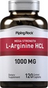 Piping Rock L-Arginine HCl 1000 mg | 120 Caplets | Erkekler ve Kadınlar için Tamam | Mega Strength | Vegetarian, Non-GMO, Gluten Free
